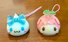 サン宝石 ほっぺちゃん シナモロール マイメロディ ストラップ 2個セット
