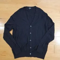 ユニクロ　カーディガン　メンズ　黒　UNIQLO 毛100% XLのサムネイル