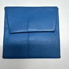 CHANEL アンティーク キャビアスキン 青レザー 財布 コインケース 