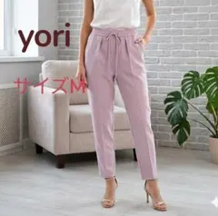 yori美品 サイズ38センタープレスストレートパンツ オフィスカジュアル