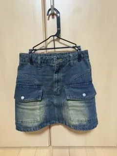 WEGO/【25年春夏新作】ヴィンテージウォッシュカーゴミニスカート