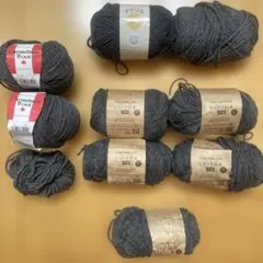 カナディアンウール、なないろ彩色、他グレー色毛糸まとめて9玉セット‼️