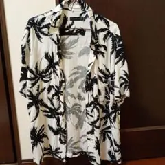 roshell アロハシャツ パームツリー柄 ホワイト ブラック XLのサムネイル