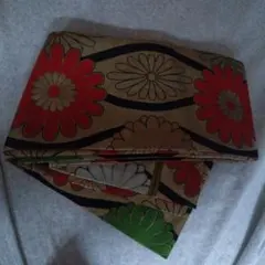 花柄 半幅帯 赤と白