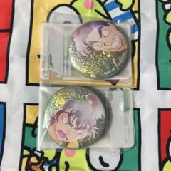 忍たま乱太郎　潮江文次郎　食満留三郎　キラキラ缶バッジ　セット　犬猿仲