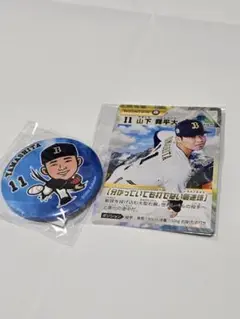 11山下舜平大投手★オリックスバファローズ★バッチ、カード2点