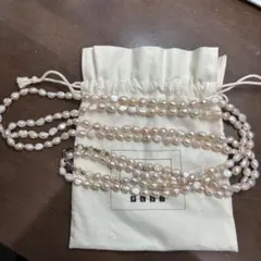 PLST 淡水パール ロングネックレス ピンク系