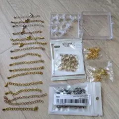 チェーン　丸カン　カニカン　ピアス　イヤリング　フックピアス　ハンドメイド