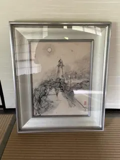 小豆澤禮　日本画 水面と竹の風景 小豆澤禮 日本画 水面と竹の風景 - メルカリ