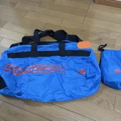 adidas ダッフルバッグ 青 収納袋付き