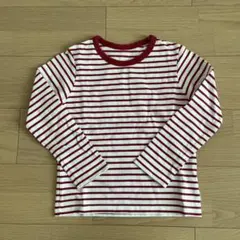 長袖カットソー 赤白ストライプ