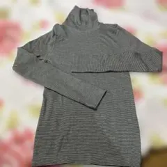 ユニクロ　ヒートテック　エクストラウォーム　Lサイズ　黒ストライプ