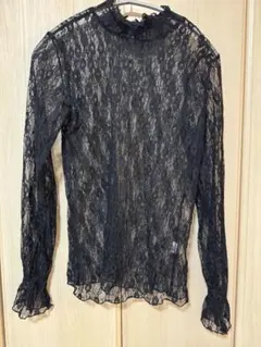 SHEIN♡総レース長袖カットソーシャツ♡ハイネック♡フリル♡花柄