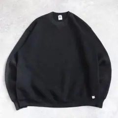 80s USA製 無地 黒 ブラック ラッセル Russell スウェット XL