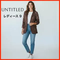 V289*UNTITLED*テーラードジャケット*レース*透け感*M*茶のサムネイル