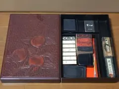 冠婚葬祭　桃の浮彫り付きゴム印セット　書道