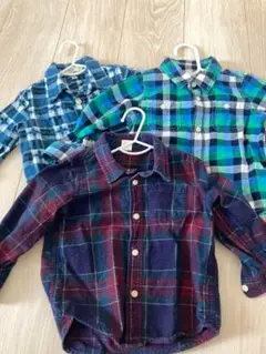 baby GAP LSP 長袖シャツ 18-24ヶ月 チェック柄 3枚セット