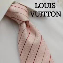 路易威登 高級絲綢領帶 條紋 粉紅色