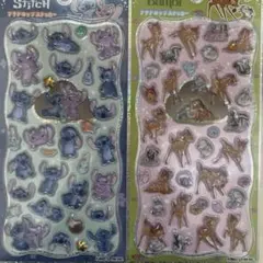 プチドロップステッカー　ディズニー　バンビ　スティッチ