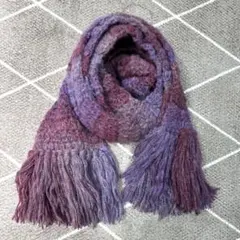 ハンドメイドマフラー　あこがれグラデーション　かぎ針編みマフラー　手編みマフラー
