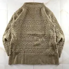 80s　90s　総柄　幾何学柄　モックネックニット　vintage　古着　レトロ