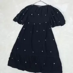 a785　ドレスキップ　ニットチュニック　ブラック　アンゴラ混　小さめのサムネイル