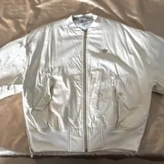 adidas アディダス ボンバージャケット S 合皮 白 ルーシュ袖