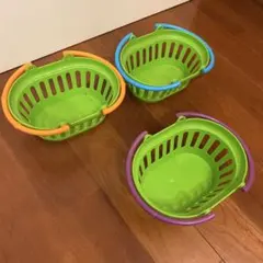 カラフルなプラスチックバスケットセット