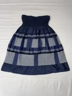 COMME CA ISM チェック柄 フレアスカート M ネイビーのサムネイル