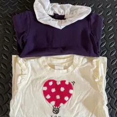 petit main フリル付き紫色トップス 90 長袖トップス　保育園　女の子