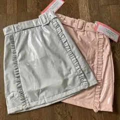 タグ付き新品 KOL ME BABY エナメルミニスカート　2枚セットのサムネイル