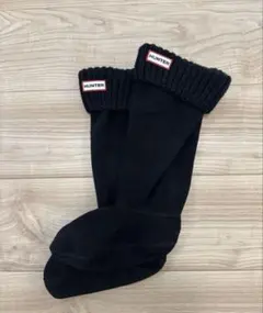 HUNTER リブ編みソックス ブラック