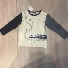 電車プリント長袖カットソー 110cm