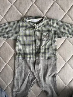 familiar チェック柄ロンパース 70