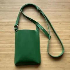 緑色 シンプル スマホショルダーバッグ