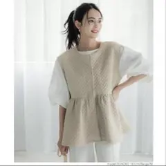 coca キルティング ベスト ペプラム