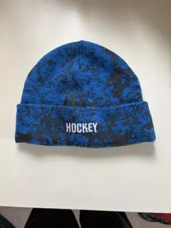HOCKEY ニット帽・ビーニー 黒・青 雷模様　ライトニングビーニー HOCKEY ニット帽・ビーニー 黒・青 雷模様 ライトニングビーニー