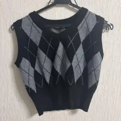 SHEIN アーガイル柄 ニットベスト Lサイズ