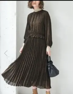 売り切り　美品　ROPE' PICNIC プリーツコンビフラワーワンピース　38