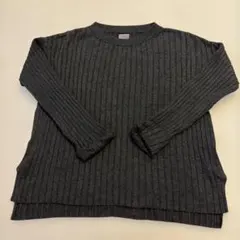 リブ編みダークグレー長袖セーターZARAキッズ　140