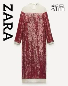 セール☆定価 ¥22990 新品 ZARA スパンコール ワンピース　レディース