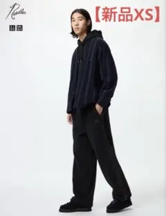 UNIQLO NEEDLES フリースワイドパンツ ブラック XS