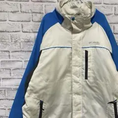 コロンビア　マウンテンパーカー中綿　ホワイトXL ロゴ刺繍アウトドア1128