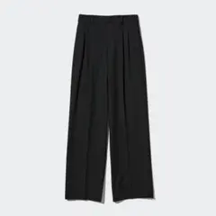 UNIQLO ユニクロ　タックワイドパンツ　M ブラック