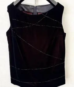 CERCHIO ビーズ装飾付き　ワインノースリーブトップス