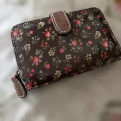 Cath Kidston 二つ折り財布 花柄 ブラウンのサムネイル