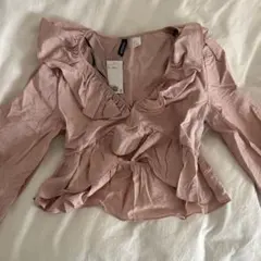 値下げ！【新品未使用】H&M フリルブラウス（S）
