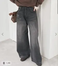 5 1/2 BAGGY DENIM (Black）のサムネイル