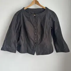 大きいサイズ ノーカラージャケット