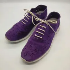 美品　コールハーン　ゼログランド　ウイングチップ　シューズ　紫　24.5